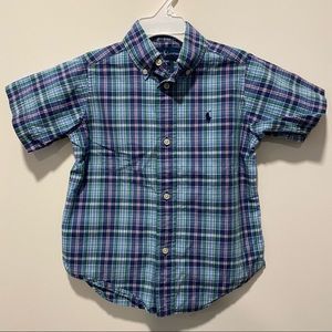 Ralph Lauren Boys Size 3T Short Sleeve Button Down Shirt